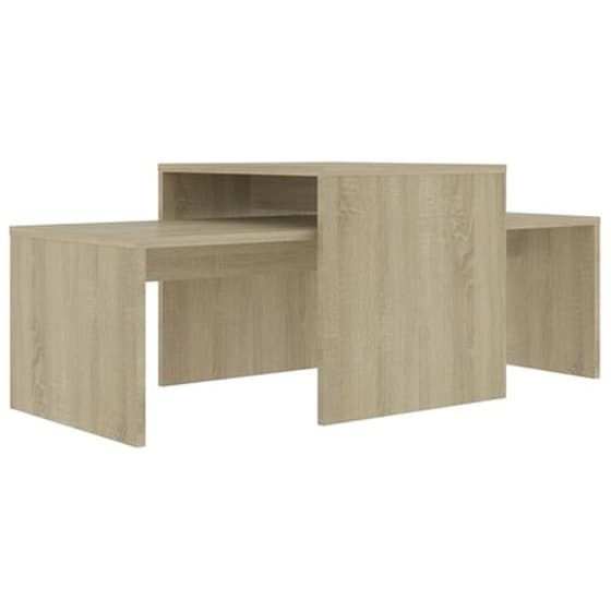 Vidaxl Σετ Τραπεζάκια Σαλονιού Sonoma Δρυς 100x48x40 Εκ. Μοριοσανίδα image 2