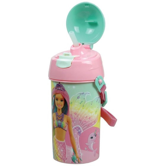 Παγούρι Gim Πλαστικό με Καλαμάκι Barbie 500ml image 1