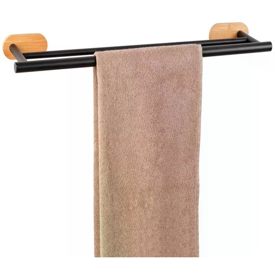 Κρεμάστρα Μπάνιου Wenko Ανοξείδωτη Διπλή 60x12.5x4.5cm - Μαύρο image 2