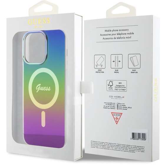 Θήκη Apple iPhone 15 Pro Max - Guess Iridescent Magsafe Case - Rainbow Black image 1