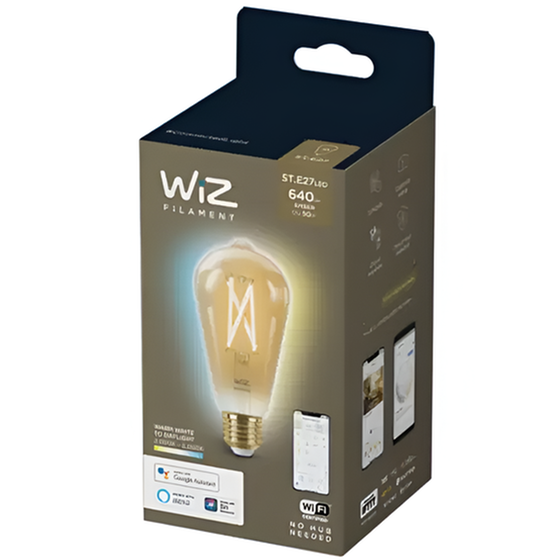 Έξυπνη Λάμπα LED WiFi WiZ ST64 E27 50W Filament Amber - Λευκό image 2
