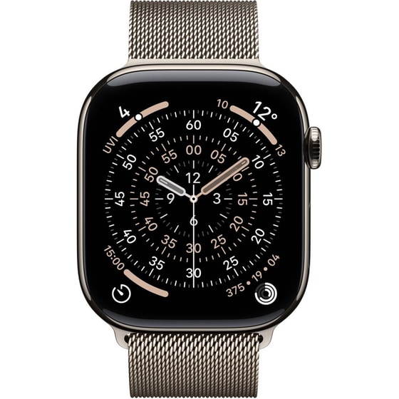 Apple Watch Series 11 GPS + Cellular 42mm Natural Titanium Case with Natural Milanese Loop image 2