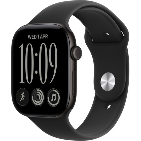 Apple Watch Series 12 GPS 42mm Black Aluminium Case with Black Sport Band - S/M image 0