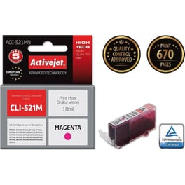 Συμβατό Canon Cli-521 Ματζέντα Μελάνι Εκτυπωτή Cli-521m