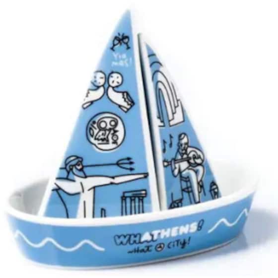 Αλατοπίπερο What Athens Collage Κεραμικό - Μπλε image 0