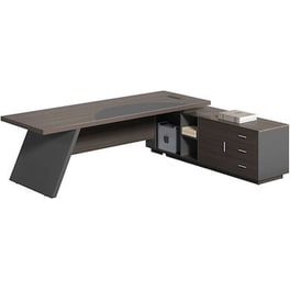 Γραφείο 24Mall 180x180x75cm Grey Walnut