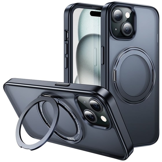 Θήκη Apple iPhone 15 - HOCO Stand Magnetic Case AS1 με MagSafe - Μαύρο image 0