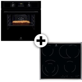 ELECTROLUX EOF3H50BK & EHF6346XOK 65 Lt Μαύρο Eντοιχιζόμενο Σετ Φούρνος και Εστία