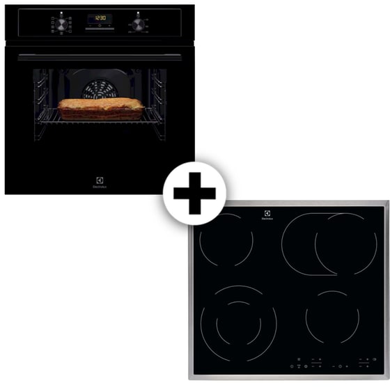 ELECTROLUX EOF3H50BK & EHF6346XOK 65 Lt Μαύρο Eντοιχιζόμενο Σετ Φούρνος και Εστία image 0