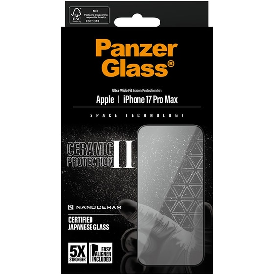 Προστατευτικό οθόνης Apple iPhone 17 Pro Max - PanzerGlass Ceramic Protection II - Ultra-Wide Fit Screen Protection image 3
