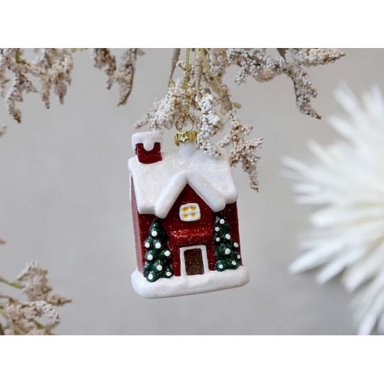 Chic Antique Χριστουγεννιάτικο Κρεμαστό Στολίδι Ακρυλικό - Σπιτάκι Vintage image 1