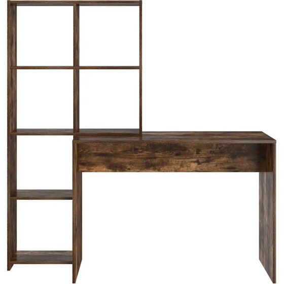 Γραφείο VidaXL από Επεξεργασμένο Ξύλο 138,5x55x143 cm - Καπνιστή Δρυς image 3