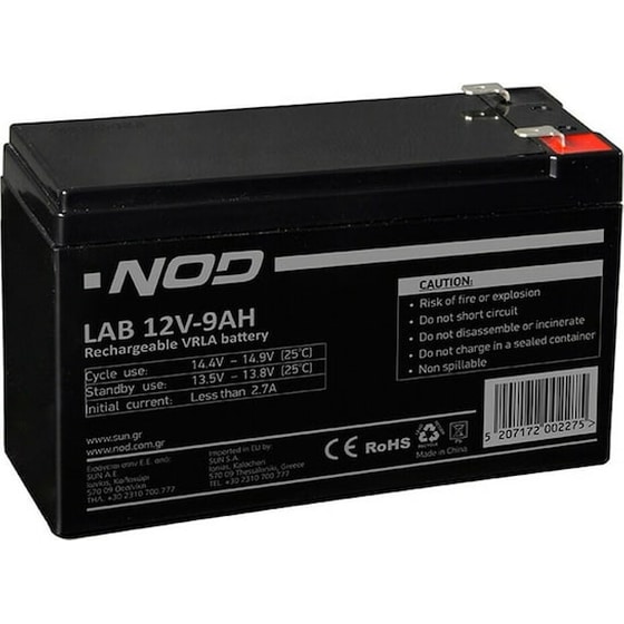 Nod Lab 12v9ah Lead Acid Battery (μπαταρία Μολύβδου 12v-9ah) - 141-0147 - Μπαταρια Ups image 0