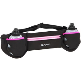 Τσαντάκι Μέσης/ Ζώνη Τρεξίματος Pure2Improve Neon Pink με 2 Φιάλες  - Μαύρο/ Ροζ