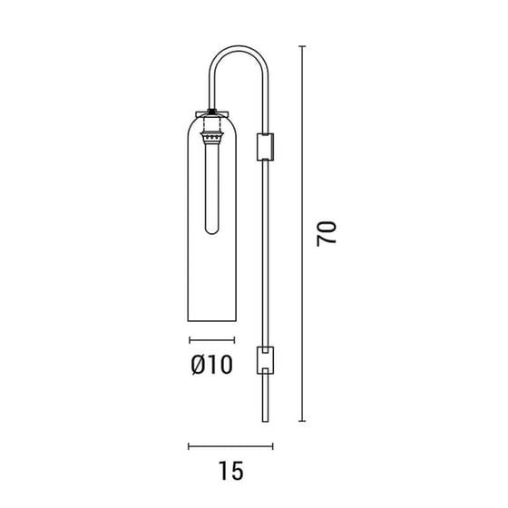 Απλίκα Τοίχου Eurolamp 144-56000 15x10x70 cm - Χρυσή/Γκρι image 1