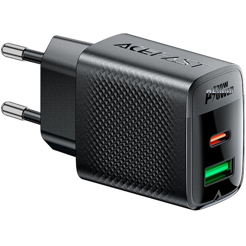 ACEFAST Φορτιστής Πρίζας Acefast A98 USB-C/USB-A 30W - Black