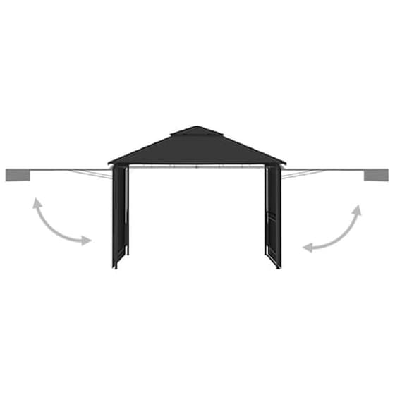 Κιόσκι Vidaxl Ατσάλινο Επεκτεινόμενο 3x3x2.75m - Ανθρακί image 4