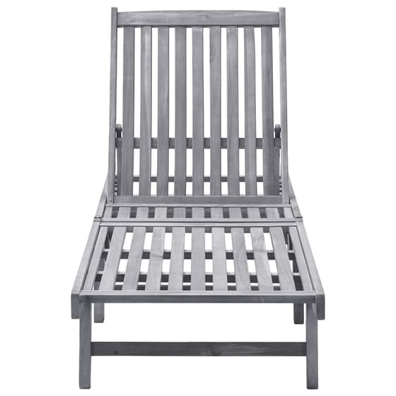 Ξαπλώστρα VidaXL από Μασίφ Ξύλο Ακακίας 199x59/63x30-85 cm - Γκρι image 3
