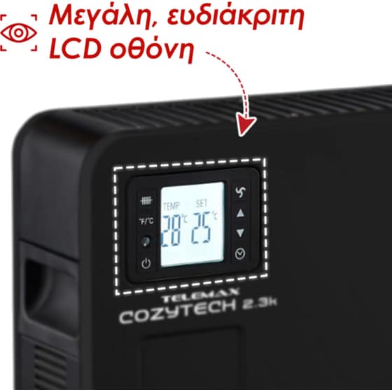 TELEMAX COZYTECH 30-2300 Θερμοπομπός Δαπέδου με Αερόθερμο 2300W Μαύρο image 2