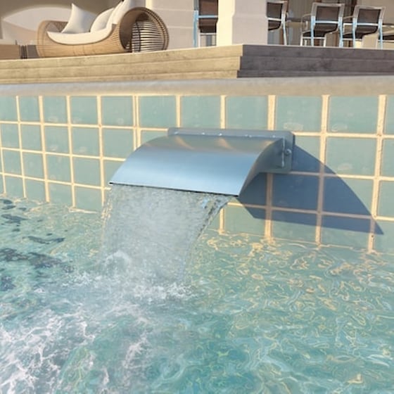 Vidaxl Σιντριβάνι Πισίνας Ασημί 30 X 9 X 26 Εκ. Από Ανοξείδωτο Ατσάλι image 1