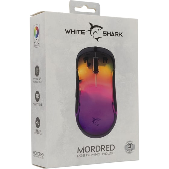 White Shark Mordred Gaming Ενσύρματο Ποντίκι - Μαύρο image 5