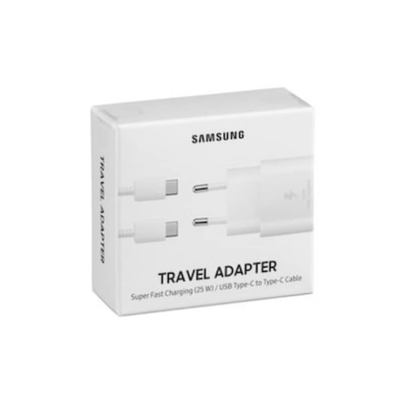 SAMSUNG Σετ Φόρτισης Samsung Usb-C 3A 25W with cable Usb-C to Usb-C 1m - White