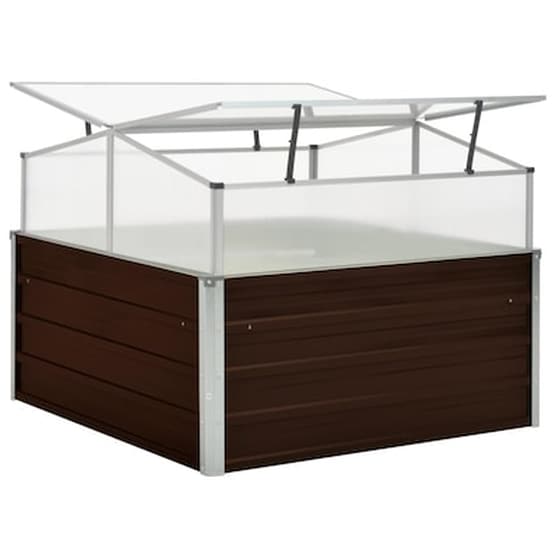 Vidaxl Θερμοκήπιο Σπορείο Καφέ 100x100x85 Εκ. Από Γαλβανισμένο Χάλυβα image 5