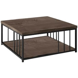 Τραπεζάκι Σαλονιού 24Mall Zeta από Μοριοσανίδα 90x90x40 cm - Καφέ/Μαύρο