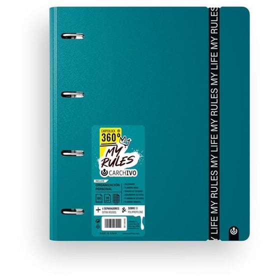 Ντοσιέ με Κρίκους Carchivo A4 Σκούρο Πράσινο image 0