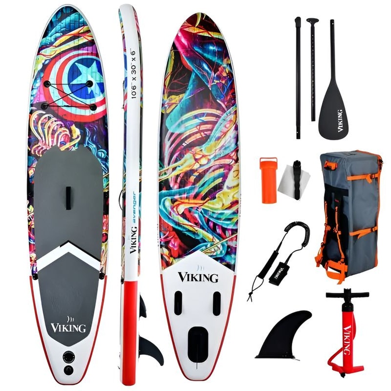 Φουσκωτή Σανίδα SUP Viking 320 x 76 - Πολύχρωμο