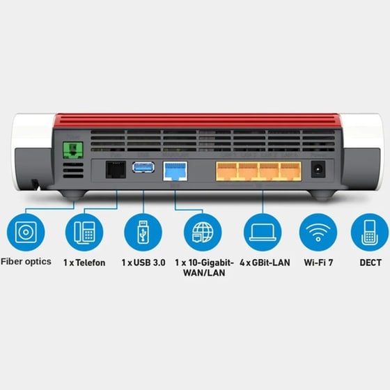 AVM FRITZ!Box 5690 XGS Ασύρματο Router Wi-Fi 7 με 1 Θύρα Ethernet - Λευκό image 1