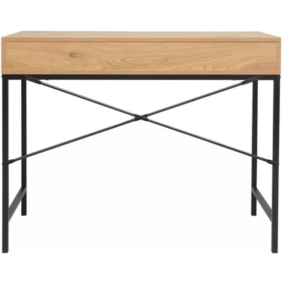 Γραφείο Μελέτης Pakoworld Taco από Μοριοσανίδα 95x48x76 cm - Μπεζ/Μαύρο image 1