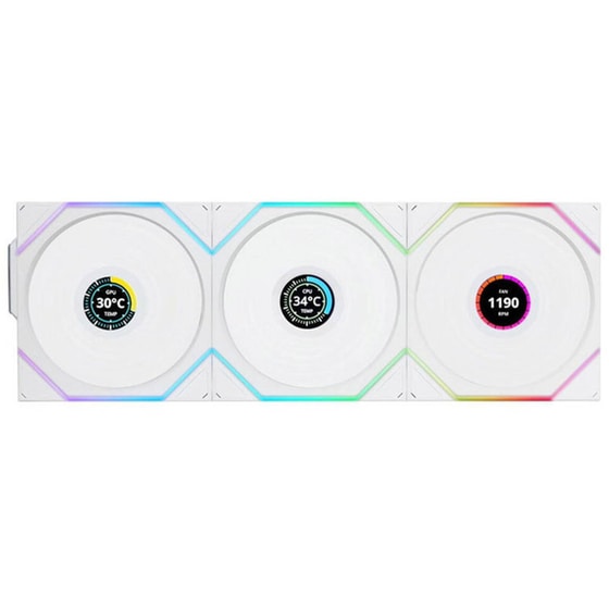 Case Fan Lian-Li Uni Fan TL Wireless LCD 120 Reverse 120mm RGB - Λευκό image 0