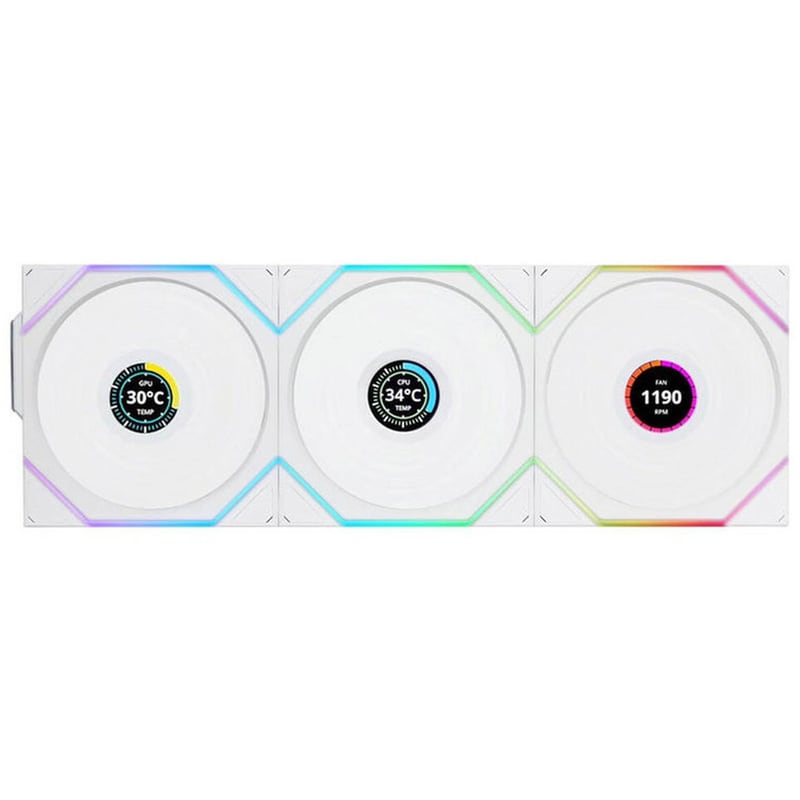 Case Fan Lian-Li Uni Fan TL Wireless LCD 120 Reverse 120mm RGB - Λευκό