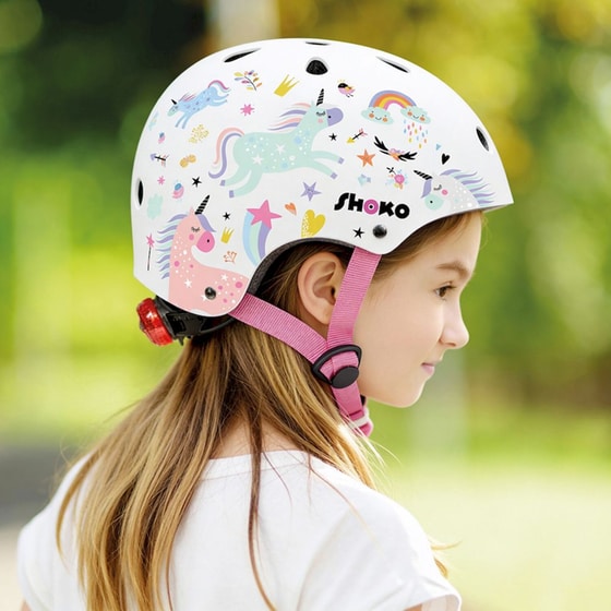 Παιδικό Κράνος Shoko με Φως Unicorn Sparkle Medium (51-54 cm) - Λευκό με Σχέδιο image 6