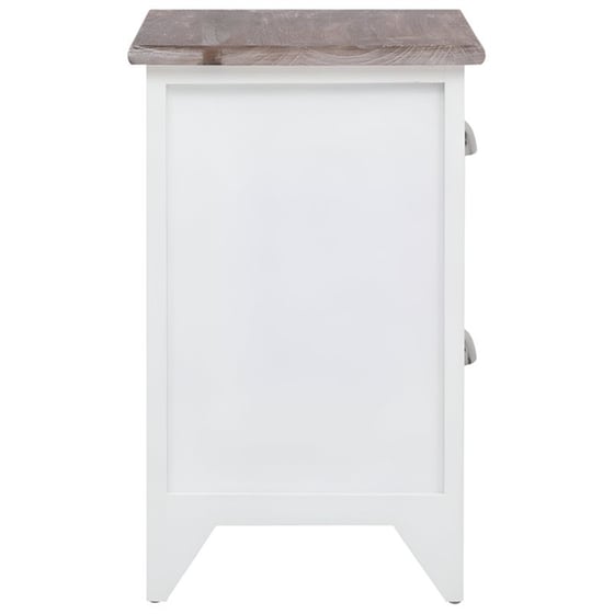 Κομοδίνο Vidaxl  Από Ξύλο Παυλώνιας 2τμχ 38x28x45 cm - Καφέ Λευκό image 4