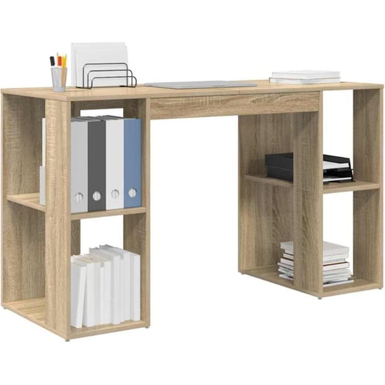 Γραφείο VidaXL από Επεξεργασμένο Ξύλο 130x50,5x75 cm - Sonoma Δρυς image 2