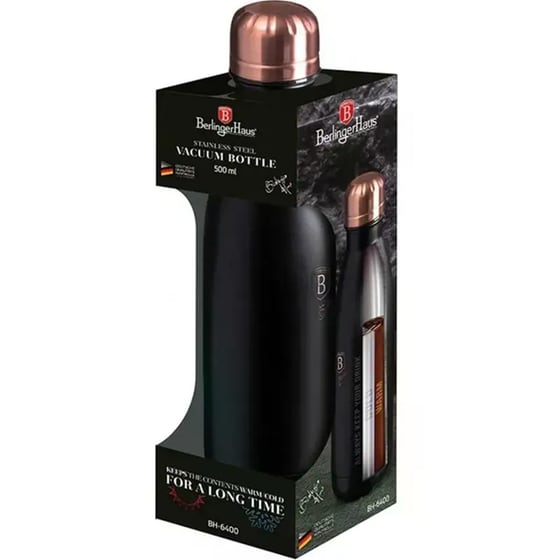 Μπουκάλι Θερμός Berlinger Haus Ανοξείδωτο Black Rose 500ml image 2
