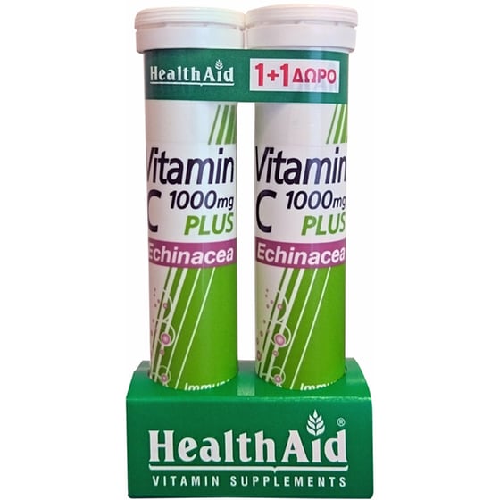 Health Aid Vitamin C 1000mg Plus Echinacea - 20 ταμπλέτες + Δώρο 20 ταμπλέτες image 0