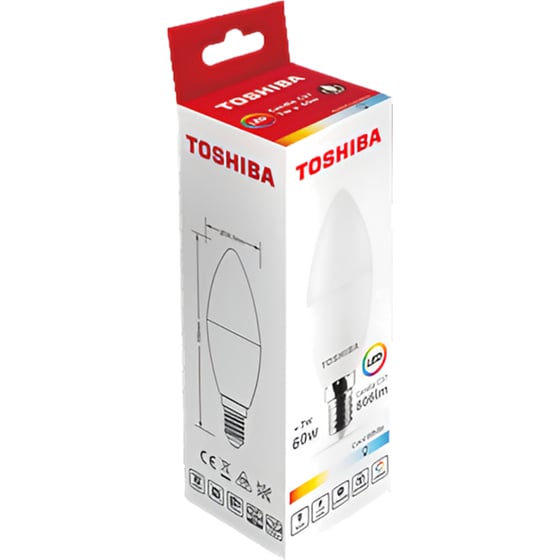 Λάμπα LED Toshiba C37 E14 7W 6500K - Ψυχρό Λευκό image 1