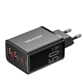 Φορτιστής Πρίζας Vention FCHB0-EU 4 Θυρών USB-C/USB-A 30W - Μαύρο
