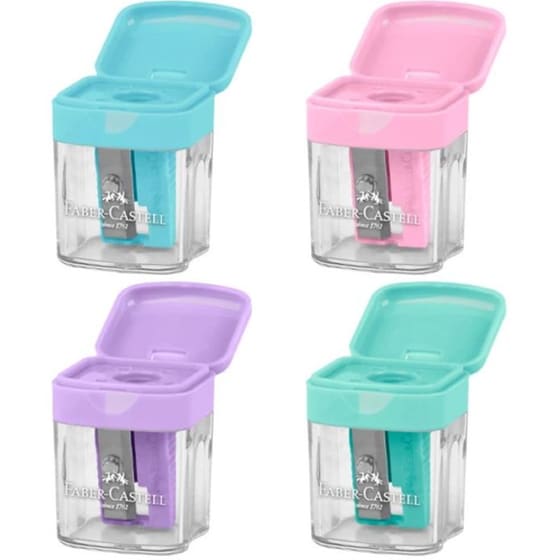 Ξύστρα Βαρελάκι Faber Castell Μονή Mini Παστέλ (4 Χρώματα - 1 Τεμάχιο) image 1