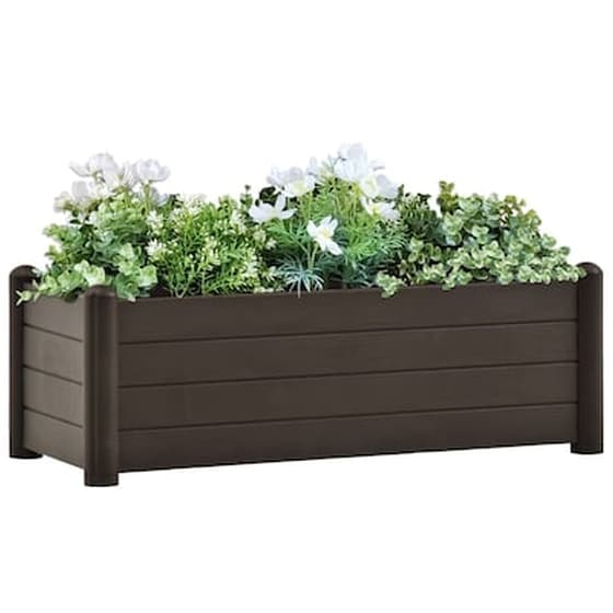 Vidaxl Ζαρντινιέρα Υπερυψωμένη Μόκα 100 X 43 X 35 Εκ. Πολυπροπυλένιο image 1