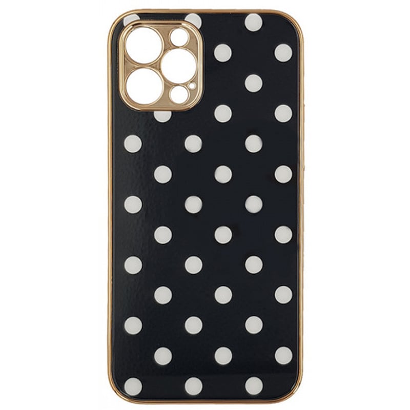 GKK Θήκη Apple iPhone 12/iPhone 12 Pro - Gkk Electroplate Glass Case - Πουά Black