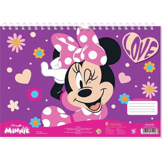 Μπλοκ Ζωγραφικής Διακάκης Minnie Α4 30 Φύλλων 1 Τμχ - Τυχαία Επιλογή Σχεδίου image 0