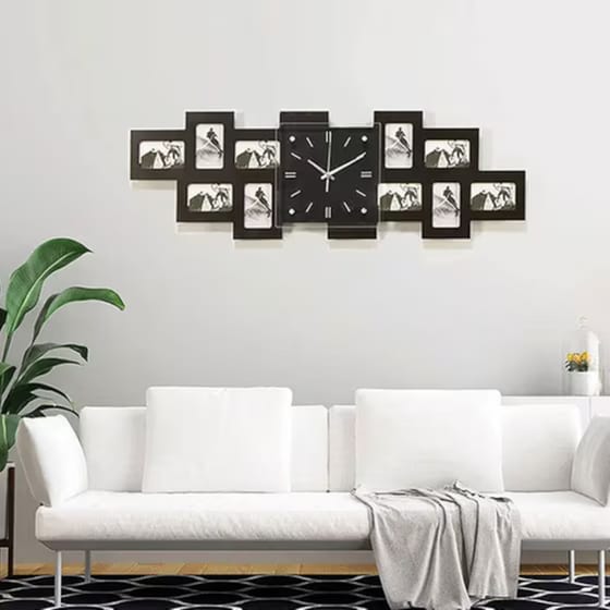 Αναλογικό Ρολόι Τοίχου / Κορνίζα Spitishop Ξύλινο 80x4x26 cm - Μαύρο image 1