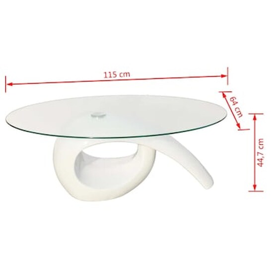 Τραπεζάκι Σαλονιού VidaXL από Ψημένο Γυαλί 115x64x44.7cm - Λευκό image 3