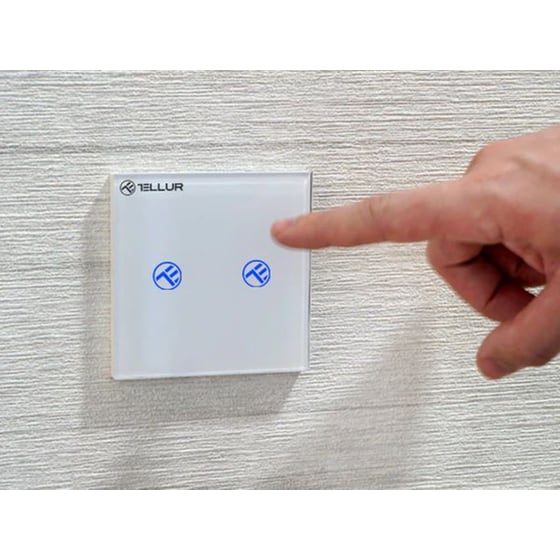 Έξυπνος Διακόπτης Tellur με Wi-Fi, SS2N 1800W - Λευκό image 1