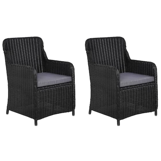 Vidaxl Σετ Τραπεζαρίας Κήπου 3 Τεμαχίων Μαύρο image 5