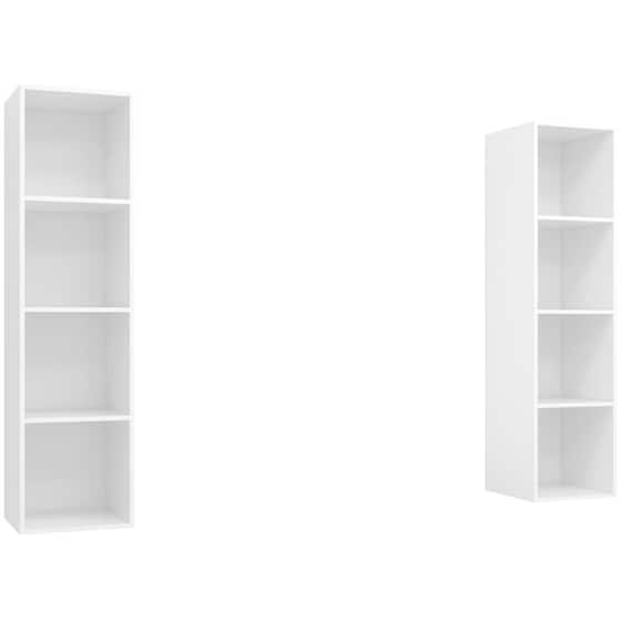 Έπιπλο Τηλεόρασης VidaXL από Μοριοσανίδα 2 Τμχ 37x37x142.5cm - Λευκό image 0